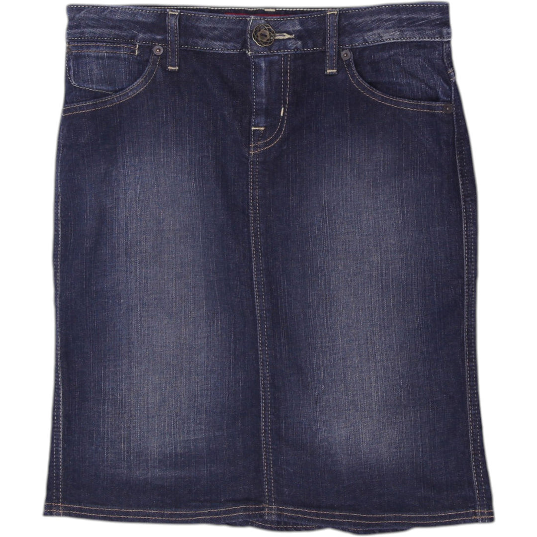 Y2K Ladies Guess Jeans Straight Fit Stretch Denim Mini Skirt Size 28