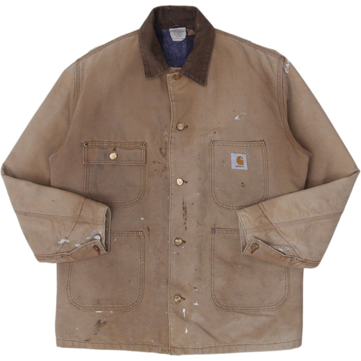 Vintage Carhartt Duck Blanket Lined Chore Coat Brown Canvas Workwear Jacket L | Migration_Jackets | Fashion Rerun