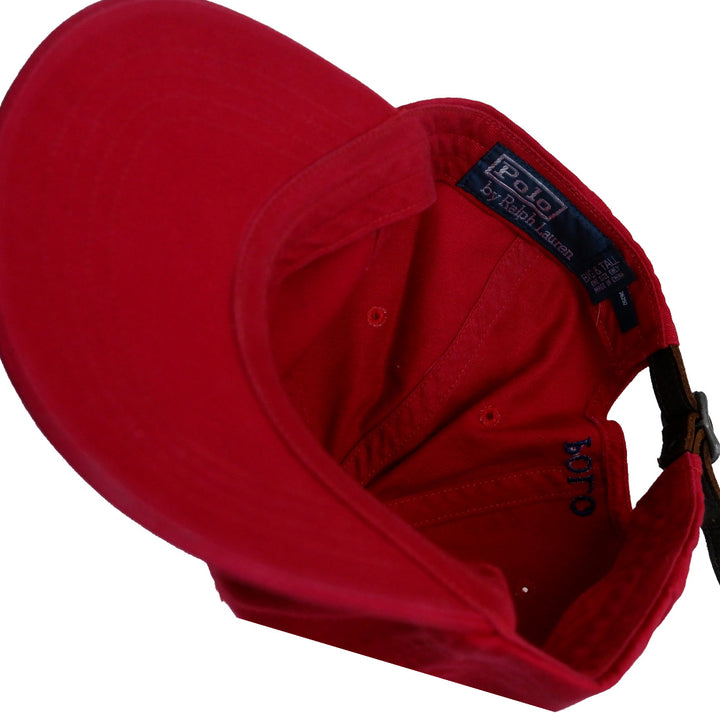 Vintage Polo By Ralph Lauren Red Navy Pony Adjustable Cap