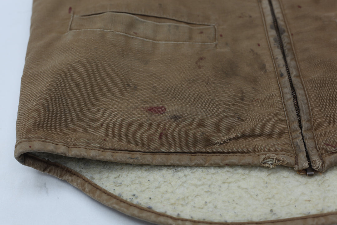 Vintage Carhartt Sherpa Fleece Lined Full Zip Work Vest | Migration_Vests - Detail View | Fashion Rerun
