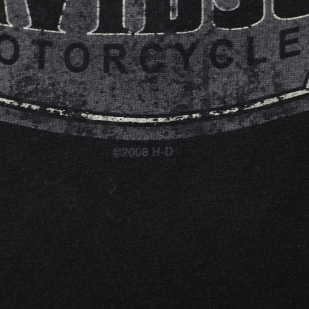 Mens Harley Davidson Black Crete Illinois Graphic T-Shirt Made in USA size L