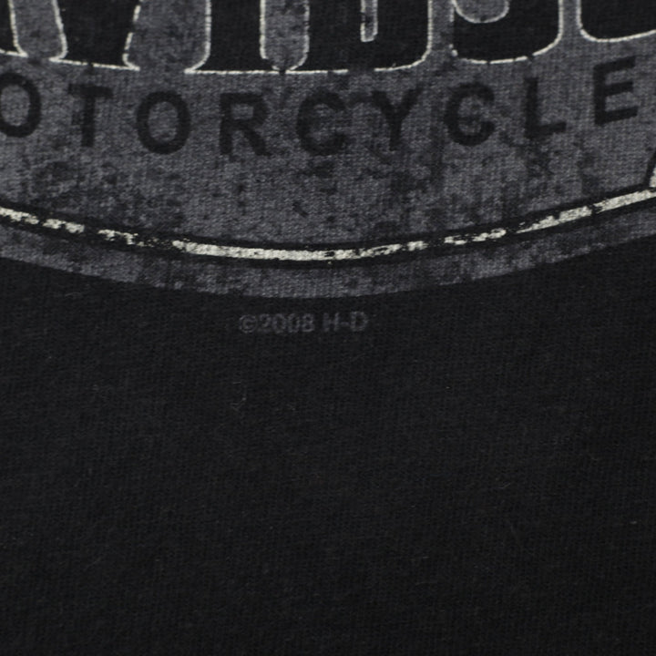 Mens Harley Davidson Black Crete Illinois Graphic T-Shirt Made in USA size L
