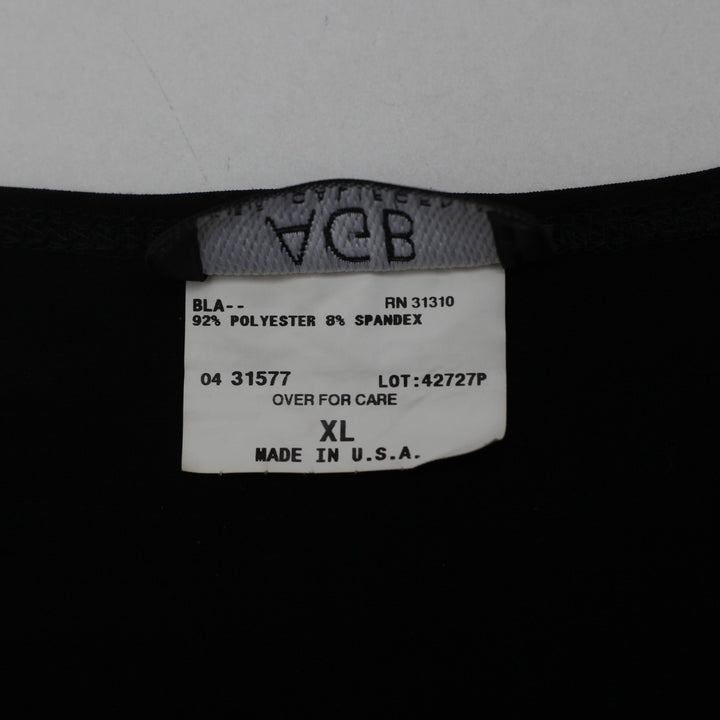 Y2K Ladies AGB Byer California Black O Ring Rhinestone Top Size XL