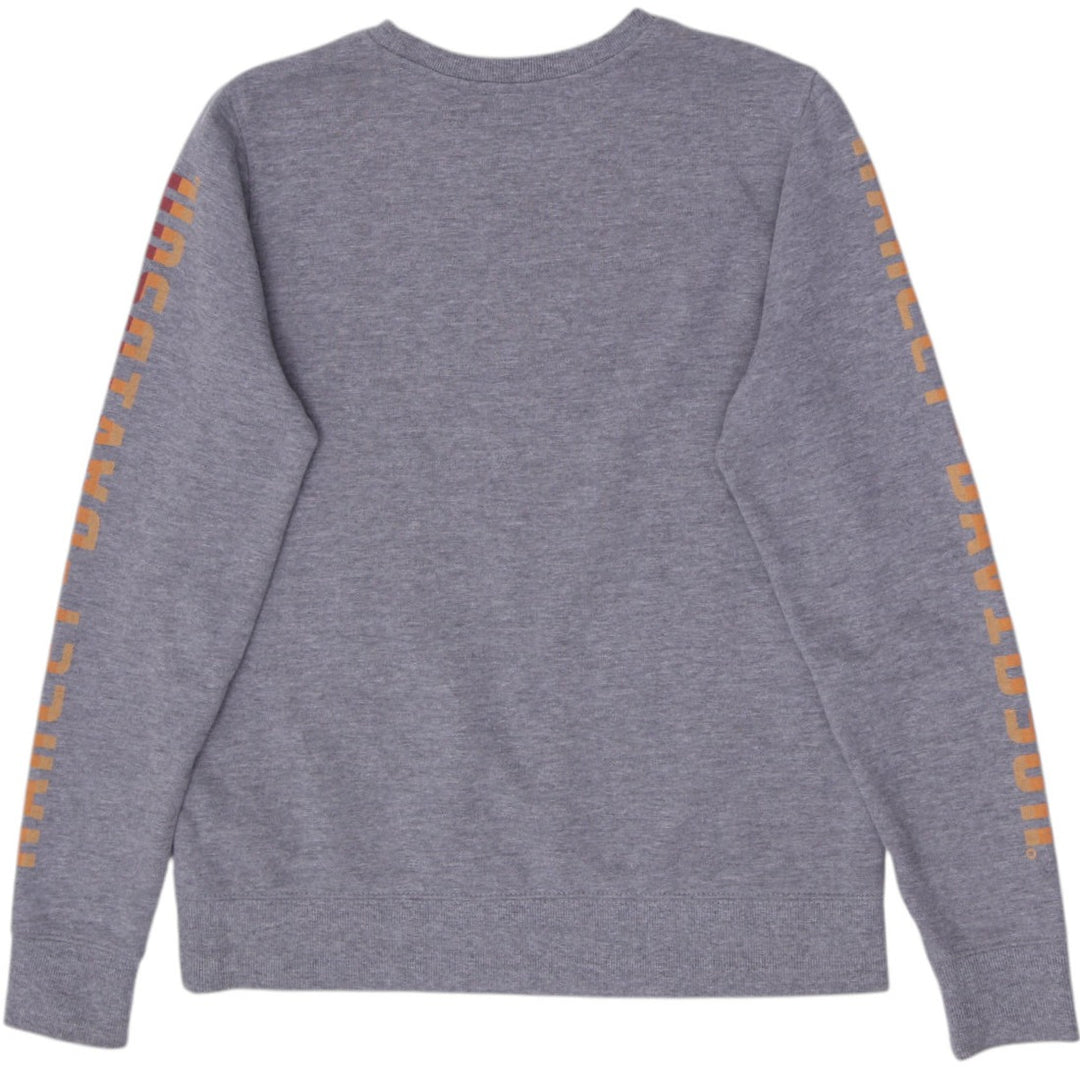 Mens Harley Davidson Flat Track Biker Sleeve Spellout Sweatshirt Size M