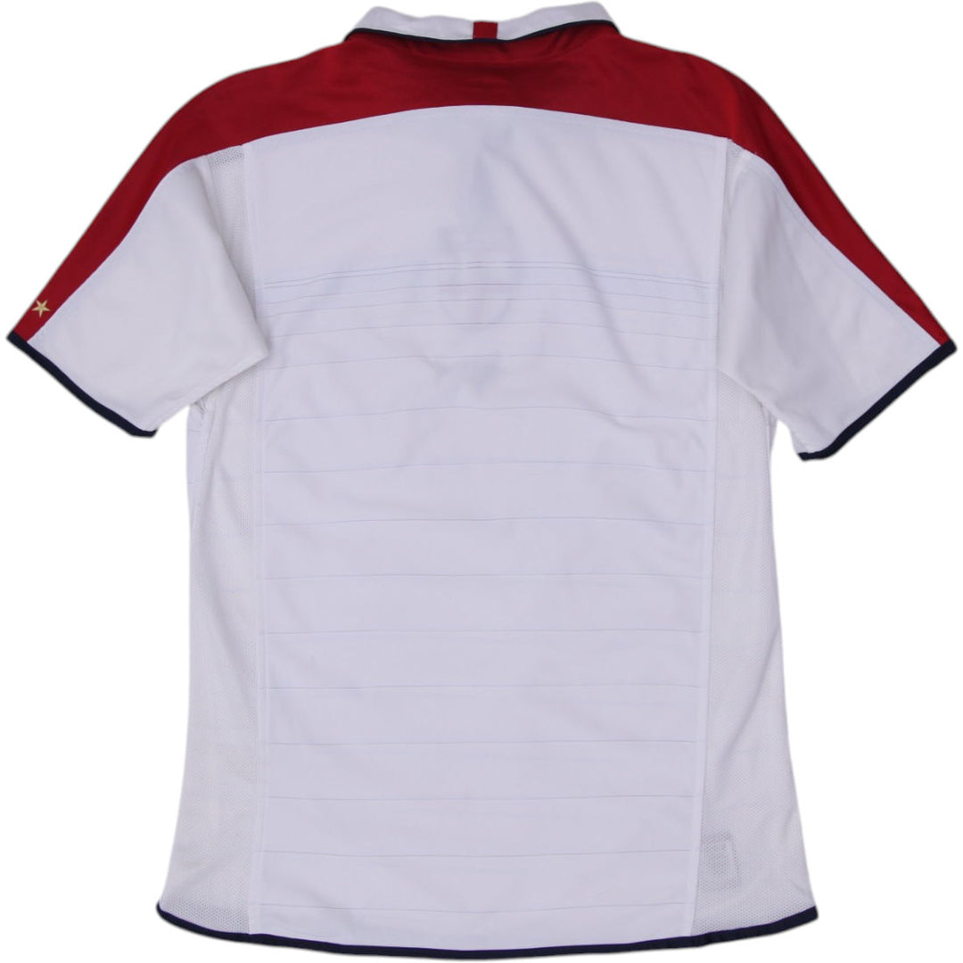 Mens Umbro England Soccer Jersey White Red Team Logo ' 03-05 | Migration_Jerseys - Side View | Fashion Rerun