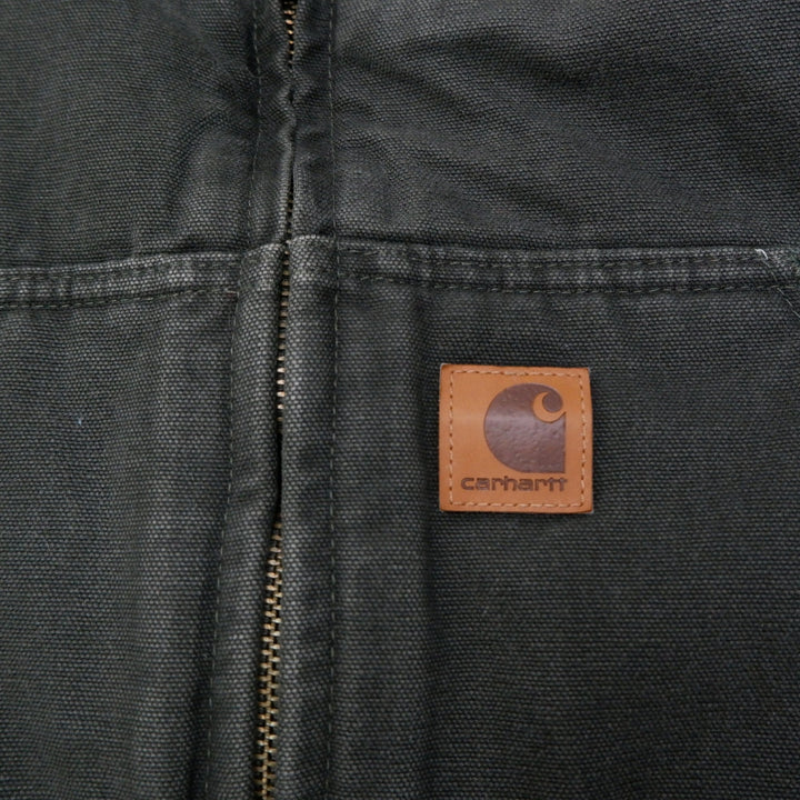 Mens Carhartt Vest Black Workwear Sherpa Lined Canvas