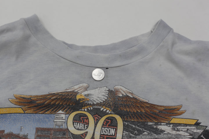 90's Vintage Harley Davidson Milwaukee Wisconsin T-Shirt Distressed S.Stitch Made In USA XL - Fashion Rerun Vintage Migration_T-Shirt