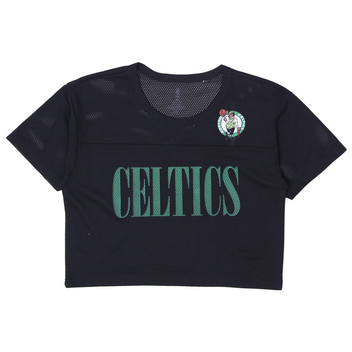 Ladies NBA Boston Celtics Black Mesh Crop Top