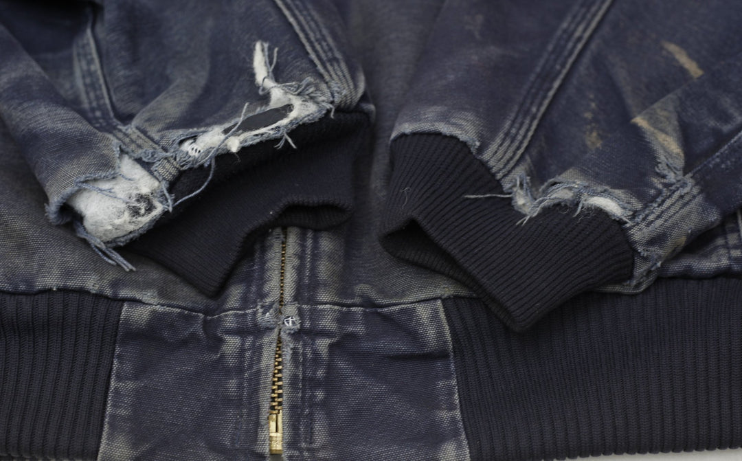 Mens J130 MDT Carhartt Hooded Navy Worn Workwear Slightly Distressed Jacket XL | Migration_Jackets WW Collect | Fashion Rerun