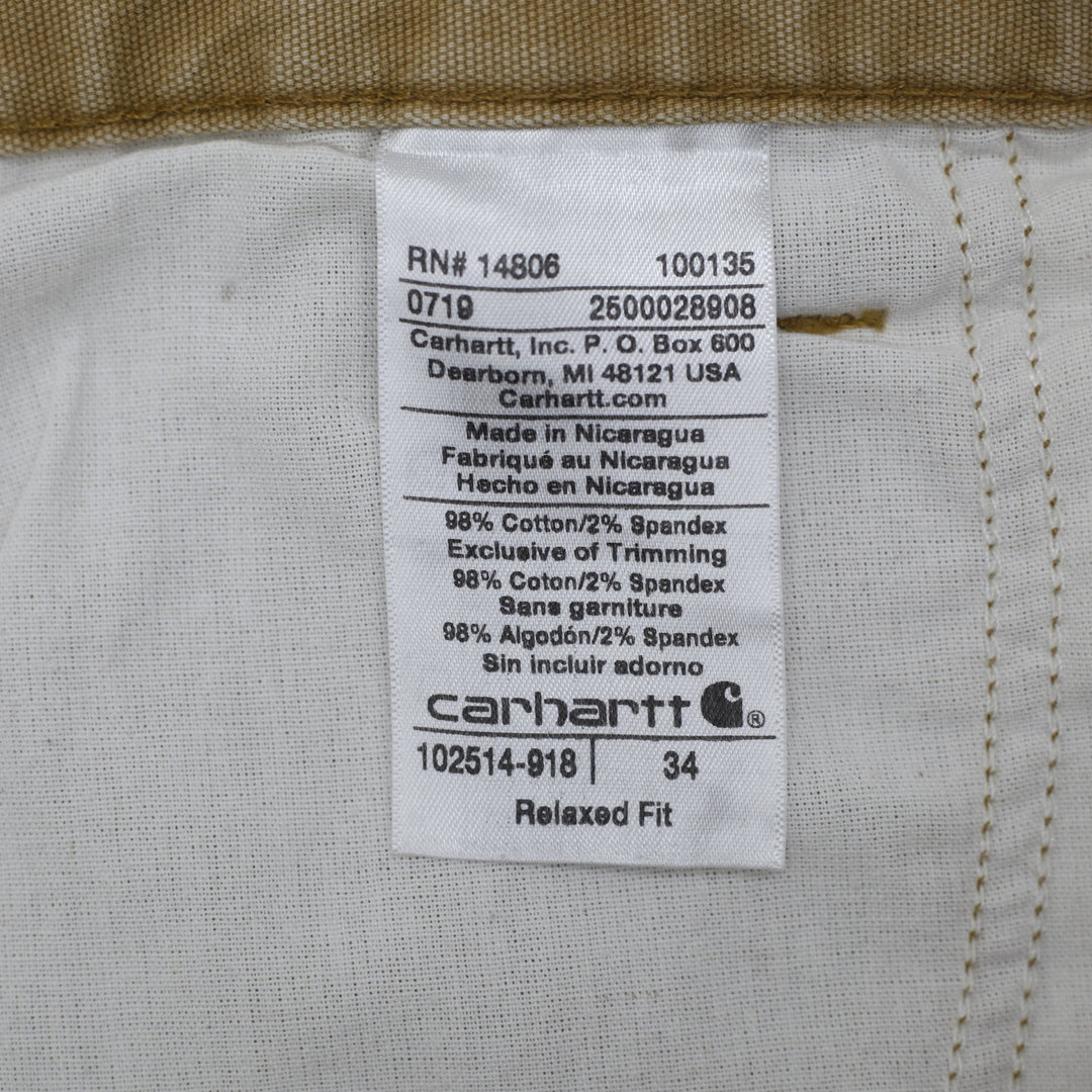 Mens Carhartt Relaxed Fit Rigby Canvas Work Shorts Size 34