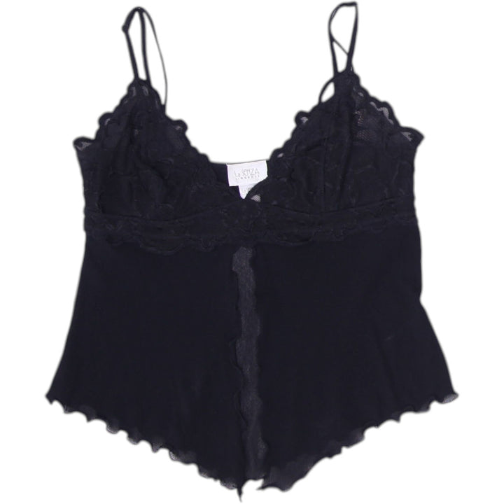Y2K Ladies La Senza Camisole Black Lace Strappy Size M