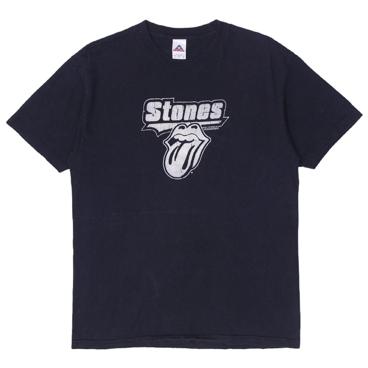 Vintage Mens Alstyle Rolling Stones T-Shirt Black Graphic Band Logo