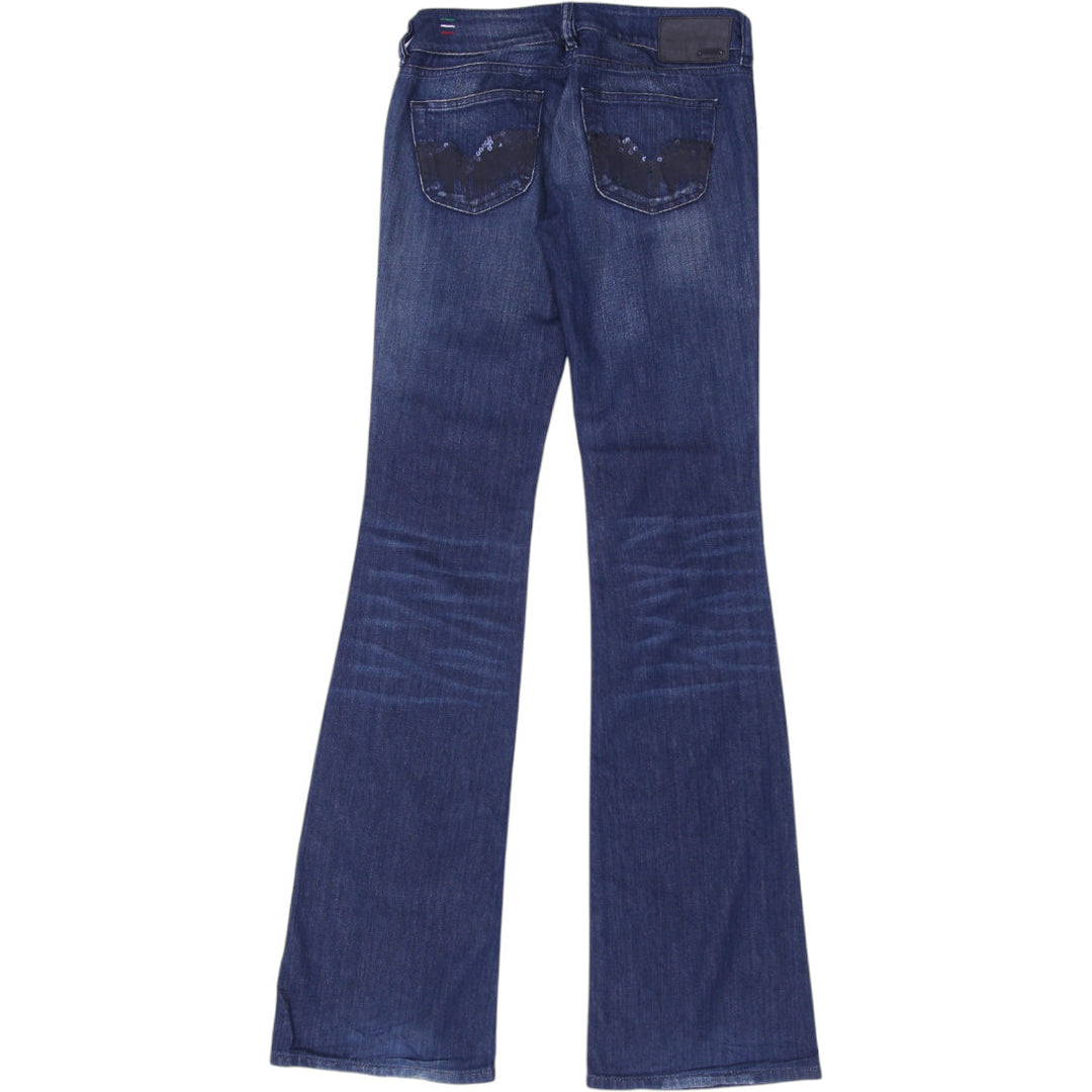 Y2K Ladies Diesel Louvely Stretch Blue Flare Denim Jeans Stretch