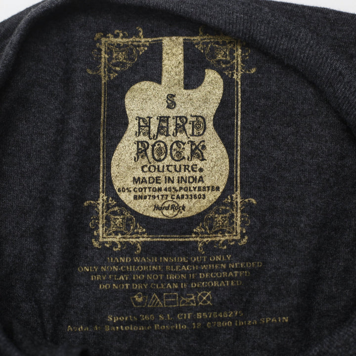 Y2K Ladies Hard Rock Cafe Ibiza Couture Beaded Notch Neck T-Shirt Size S