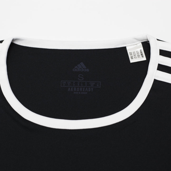 Mens Adidas Aeroready Soccer Jersey Black White Logo Size S