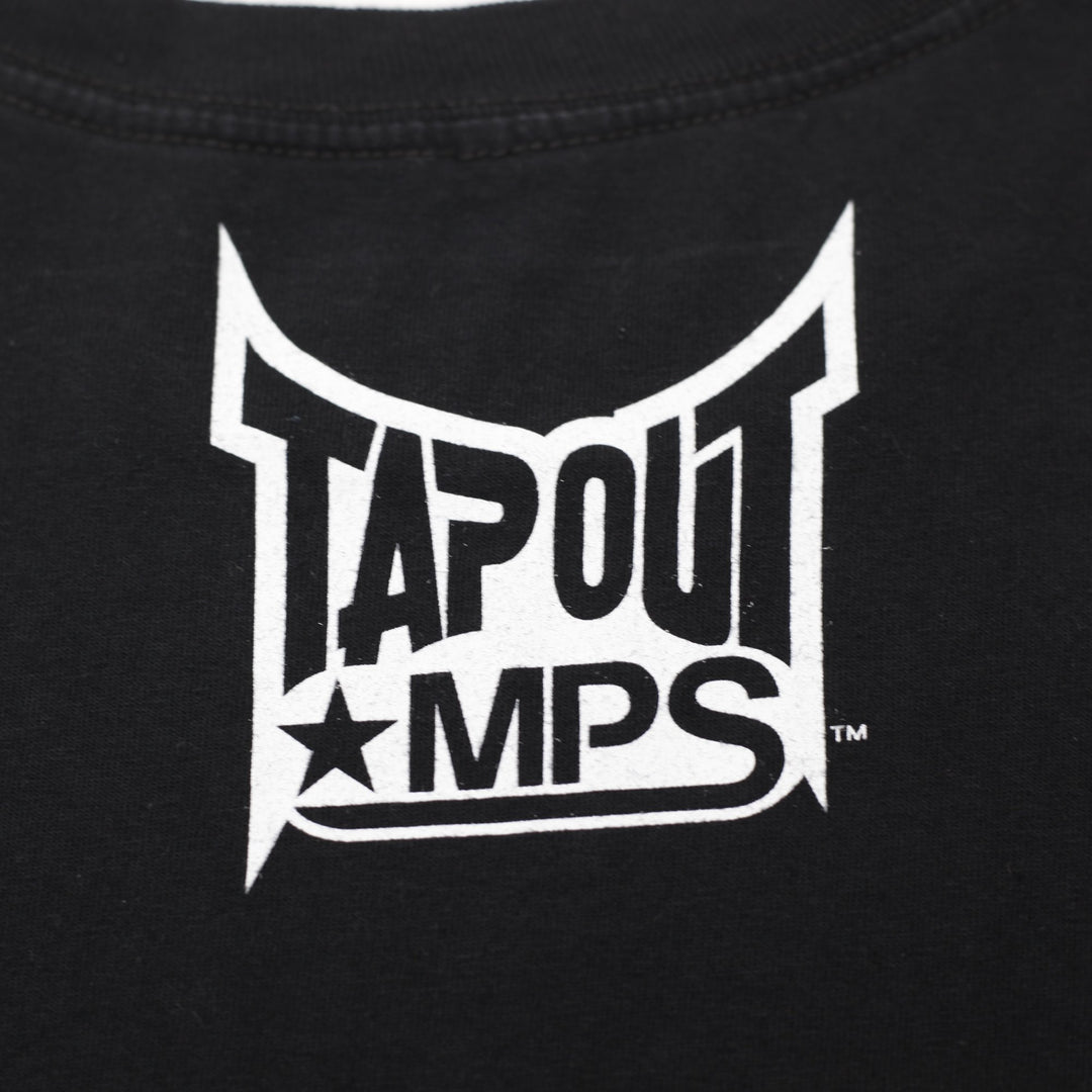 Y2K Mens Tapout MPS Gothic Skull Sword MMA Fighting Graphic T-Shirt Size XL