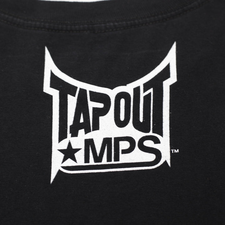 Y2K Mens Tapout MPS Gothic Skull Sword MMA Fighting Graphic T-Shirt Size XL