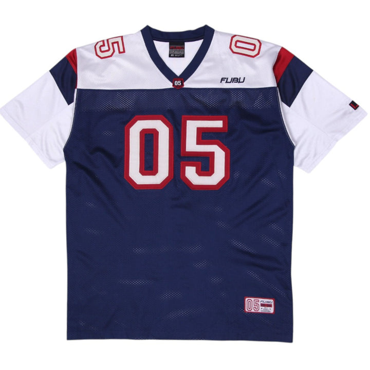 Vintage Mens FUBU Mesh Jersey Navy White 05 Embroidered Size 2X
