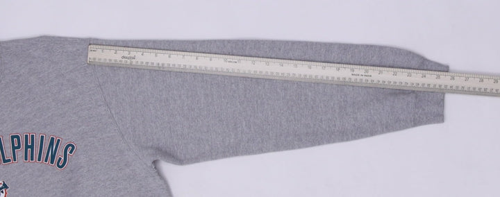 Vintage Nike 90s Grey Miami Dolphins NFL Crewneck Sweatshirt Made In USA L