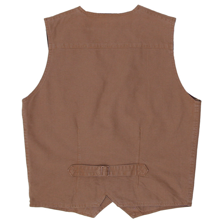 Vintage Mens Wrangler Vest Brown Cotton Workwear Utility | Migration_Vests WW Collection - Side View | Fashion Rerun