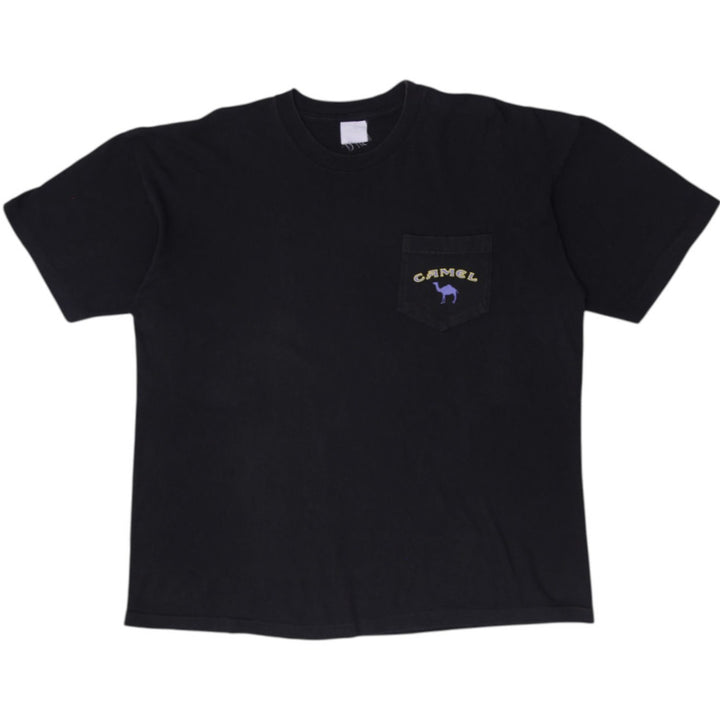 Vintage 90s Camel Cigarettes Joes Place Promo Pocket T-Shirt Black