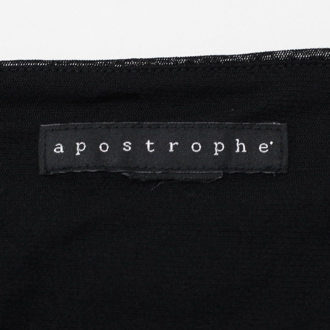 Y2K Ladies Apostrophe Halter Top Black Embroidered Bow