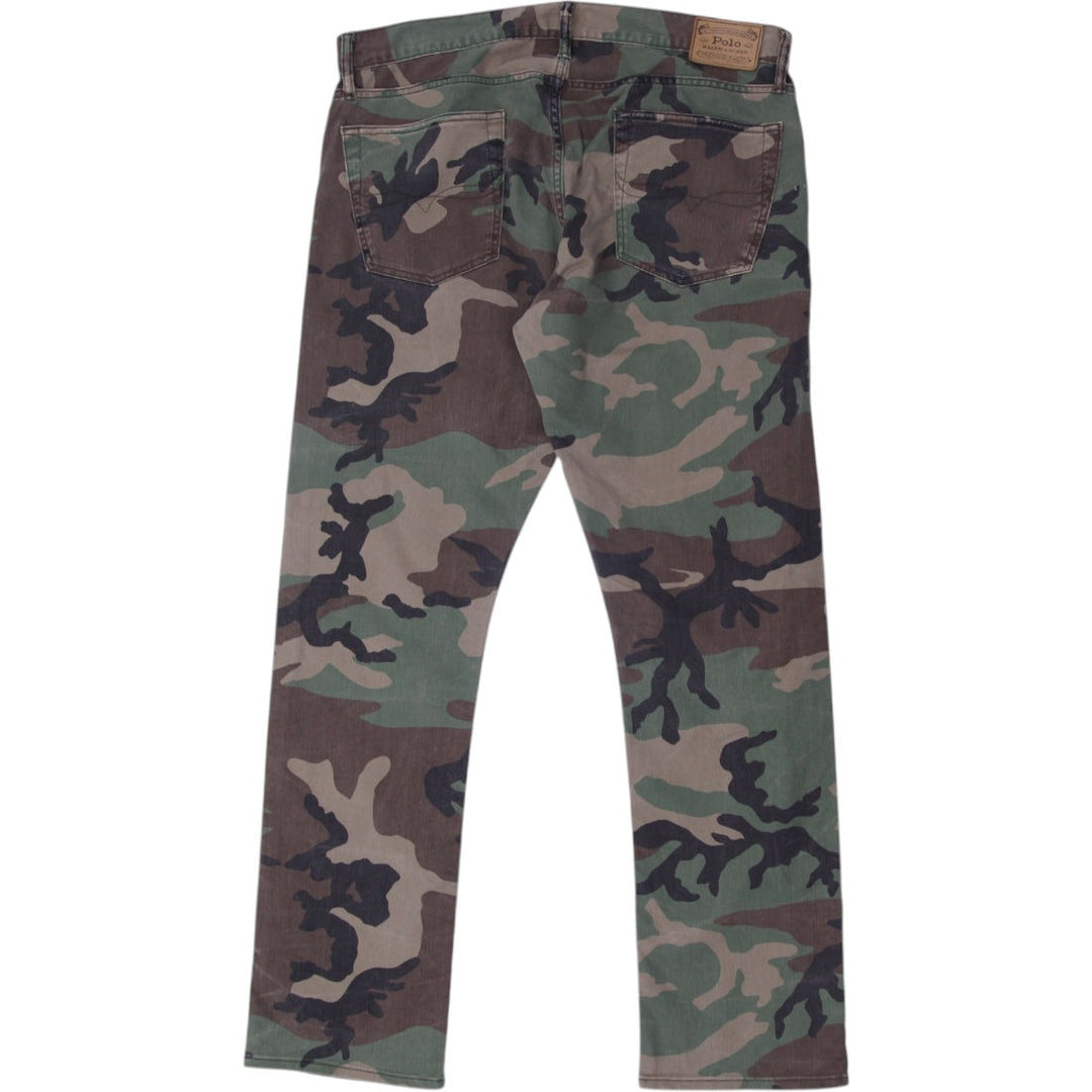 Mens Polo Ralph Lauren Camo Button Fly The Varick Slim Straight Jeans | Migration_Jeans - Side View | Fashion Rerun