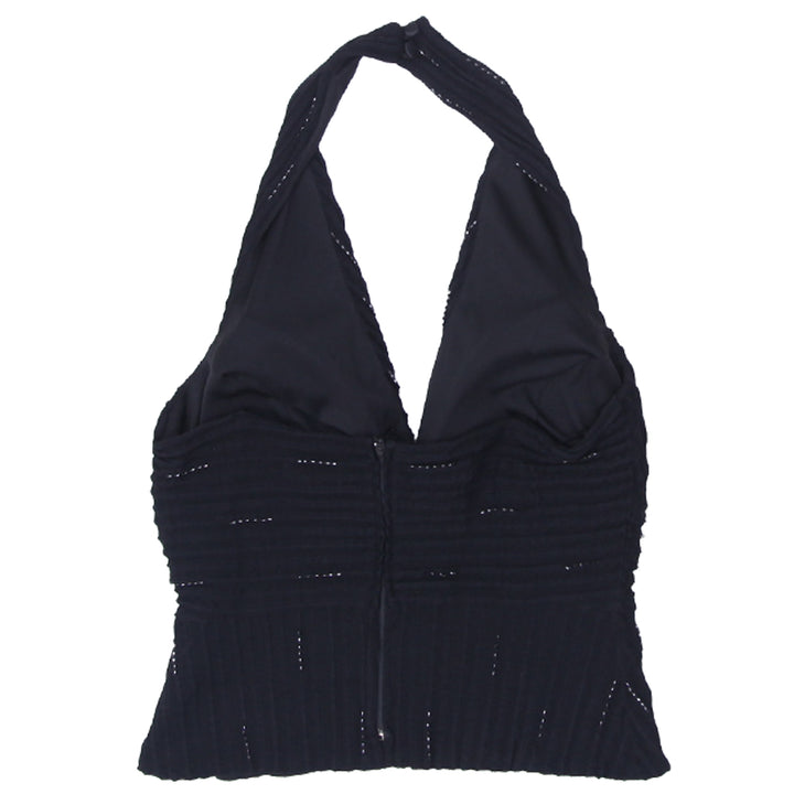 Y2K Cache Halter NeckBlack Top - Fashion Rerun Vintage Migration_Tops