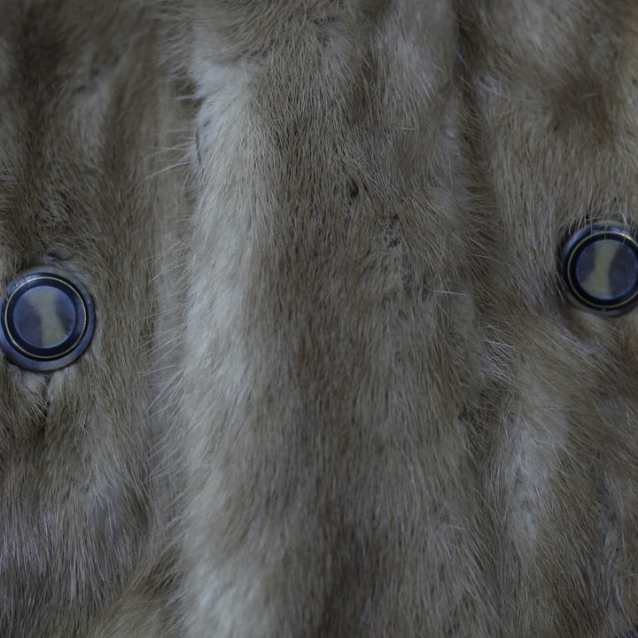 Elegant Jacqueline Dubis Genuine Mink Fur Coat Autumn Haze Honey Brown