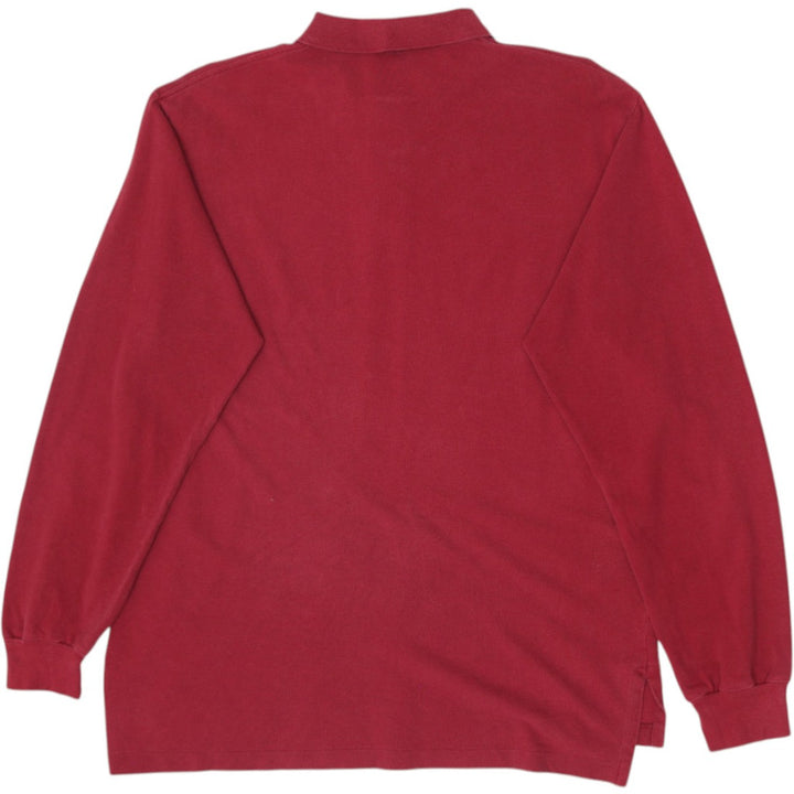 Vintage Polo By Ralph Lauren Men's Long Sleeve Polo T-Shirt Red Size L