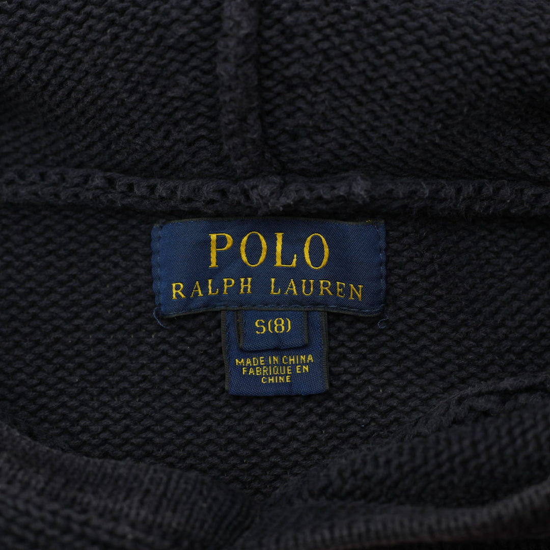 Vintage Ralph Lauren Navy American Flag Logo Knitwear Hoodie Size S | Migration_Hoodies - Back View | Fashion Rerun