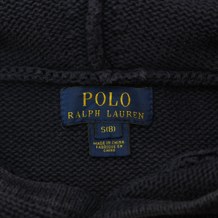 Vintage Ralph Lauren Navy American Flag Logo Knitwear Hoodie Size S | Migration_Hoodies - Back View | Fashion Rerun