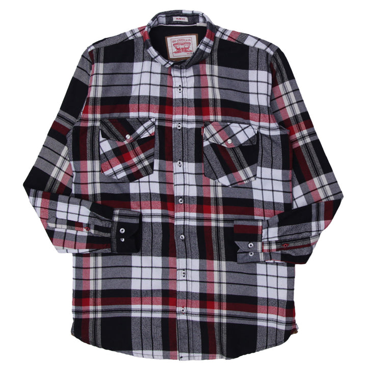 Mens Levi Strauss & Co Slim Fit Flannel Long Sleeve Shirt