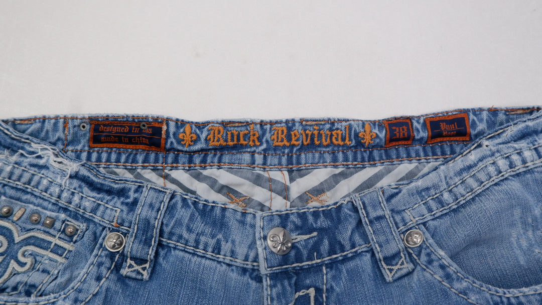 Y2K Mens Rock Revival Paul Boot Wide Leg Jeans