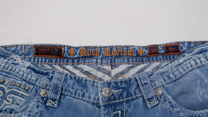 Y2K Mens Rock Revival Paul Boot Wide Leg Jeans