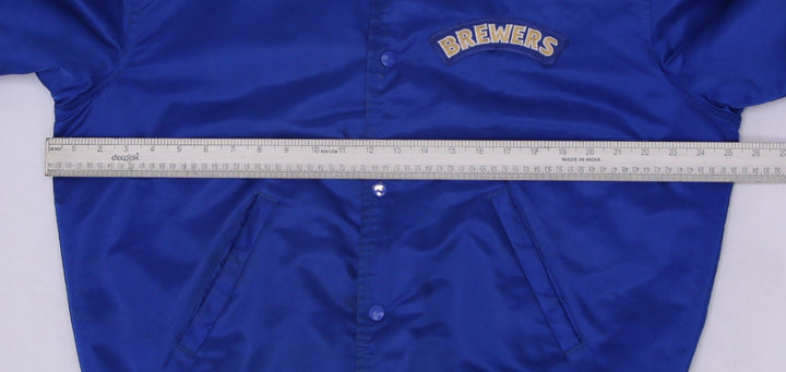 Vintage 90s Starter MLB Milwaukee Brewers Button Up Satin Jacket Size L | Migration_Jackets - View 19 | Fashion Rerun