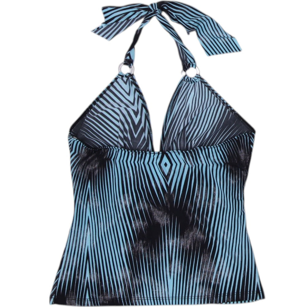 Y2K Ladies Striped Halter Top Size XS | Migration_Y2K Tops - Side View | Fashion Rerun