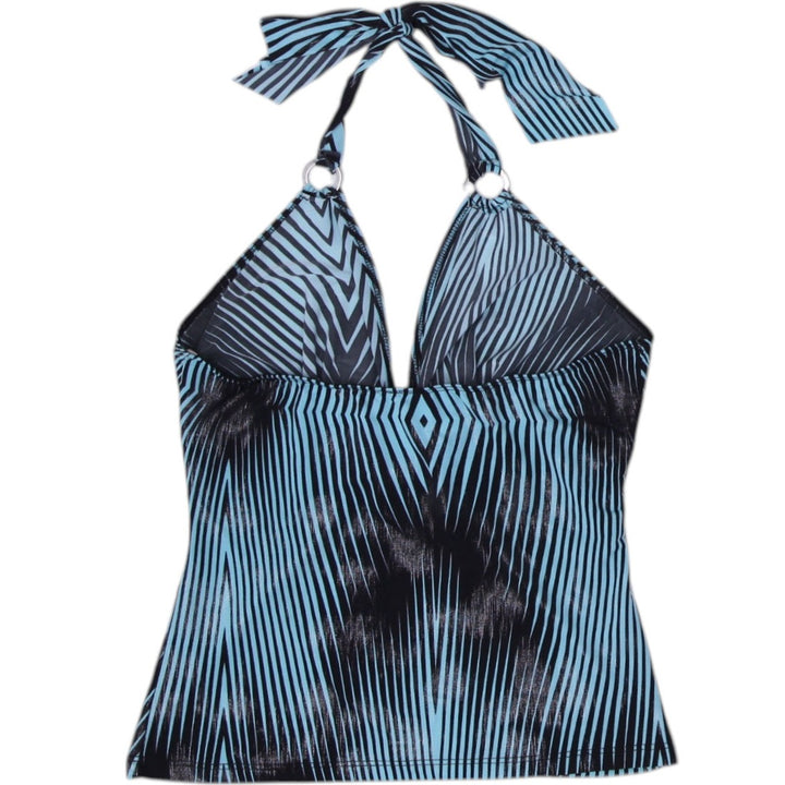 Y2K Ladies Striped Halter Top Size XS | Migration_Y2K Tops - Side View | Fashion Rerun