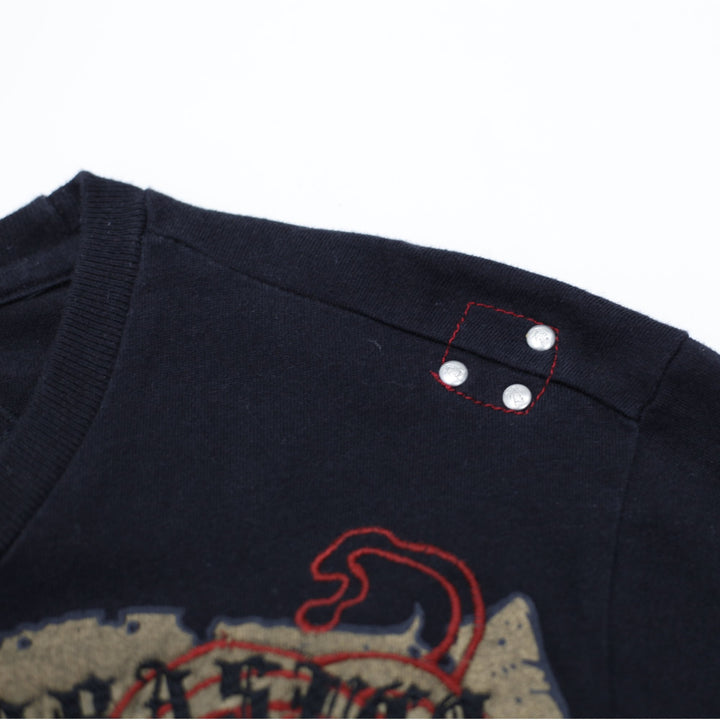 Y2K Mens Parasuco Denim Legend Black Long Sleeve T-Shirt Graphic Design