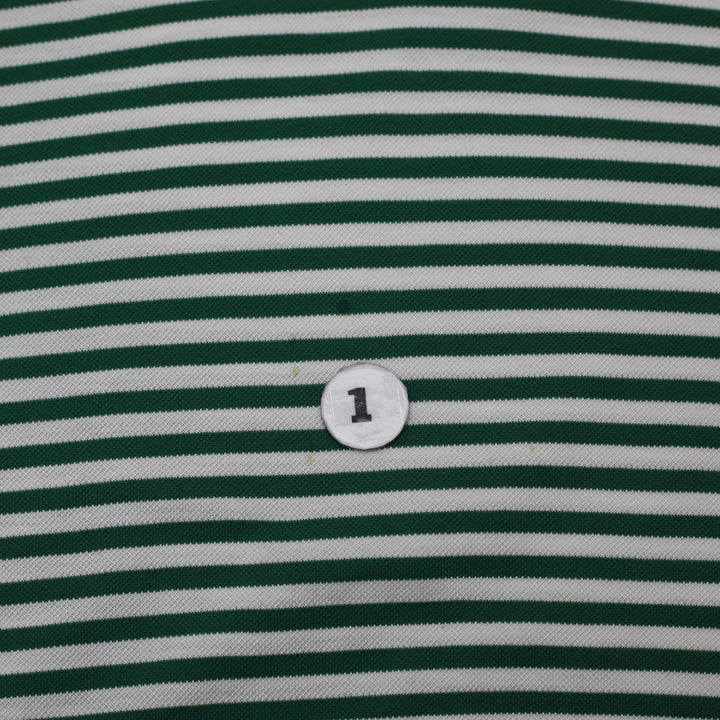 Mens Ralph Lauren Polo Green Striped Shirt Pima Cotton Logo