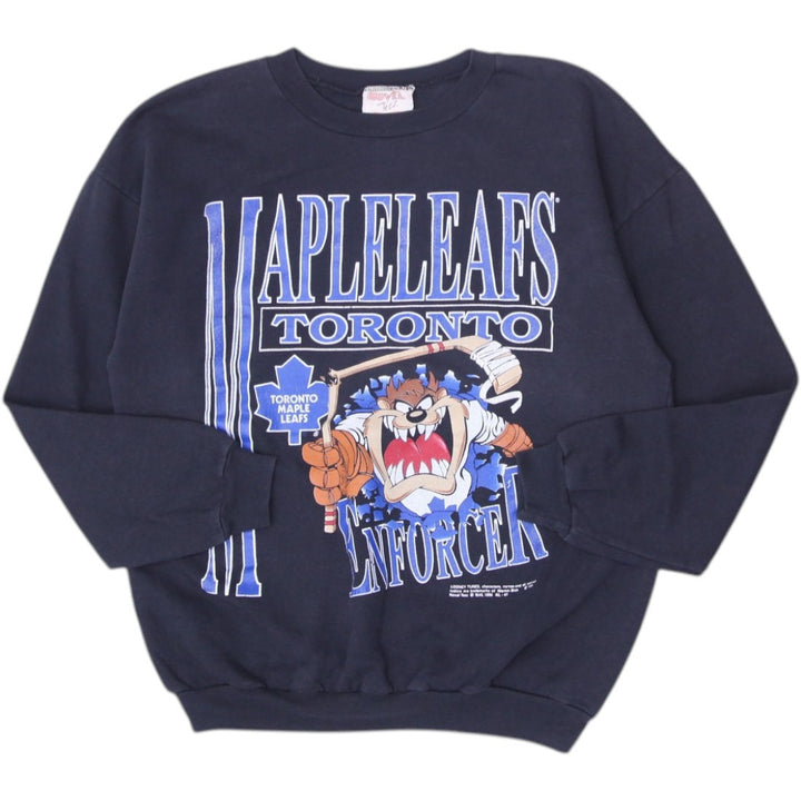 Vintage Novel Teez Toronto Maple Leafs Enforcer Sweatshirt Black Graphic NHL L | Migration_Sweatshirt - Side | Fashion Rerun