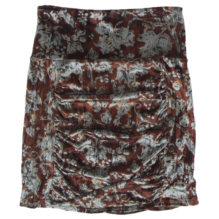 Y2K Ladies Free People Floral Velvet Mini Skirt