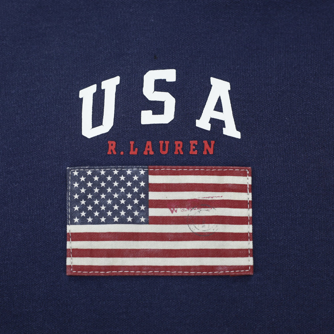 Polo Ralph Lauren USA Flag Big Pony Full Zip Hoodie Size L