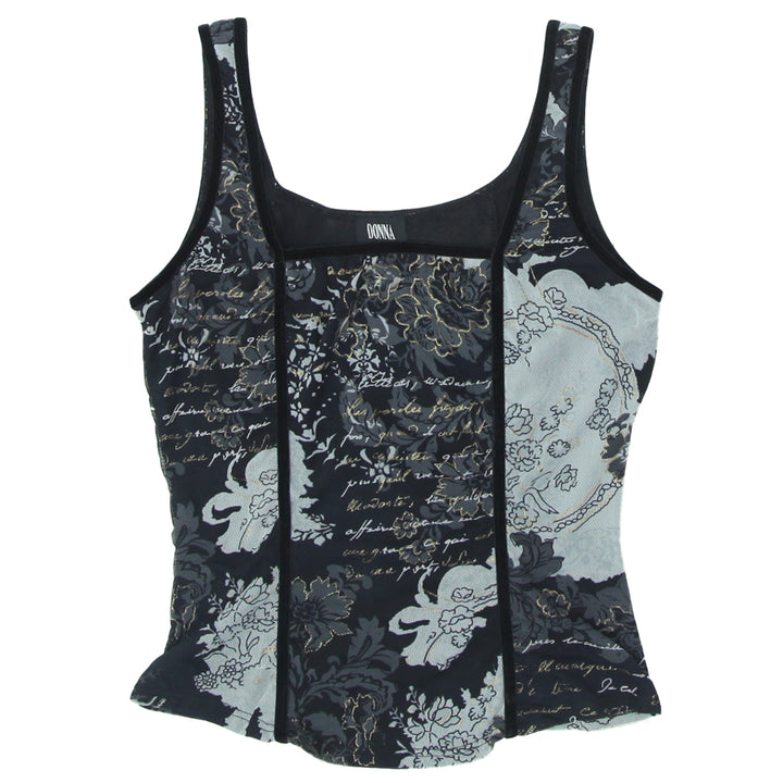 Y2K Mesh Floral Sleeveless Top - Fashion Rerun Vintage Migration_Tops
