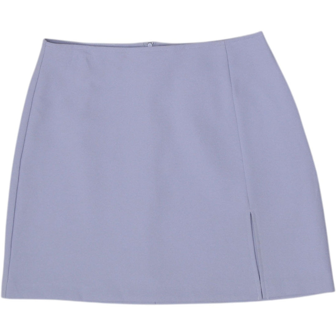 Y2K Ladies XOXO Mini Skirt Periwinkle Blue Side Slit Made in USA High Waist Size 7