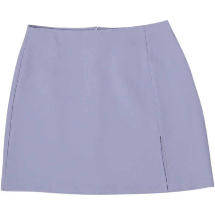 Y2K Ladies XOXO Mini Skirt Periwinkle Blue Side Slit Made in USA High Waist Size 7