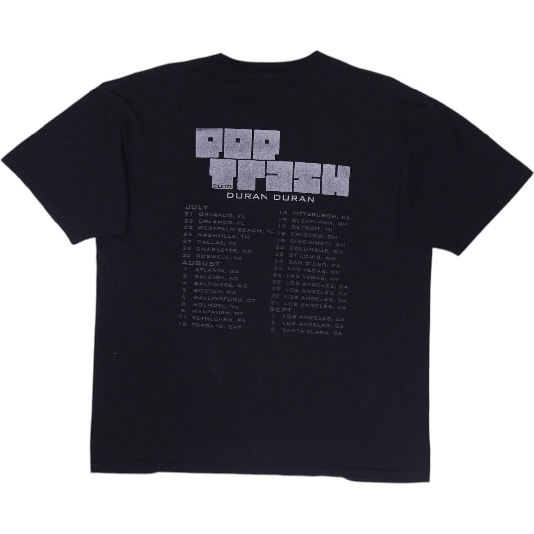 Vintage Mens Duran Duran Tour Black T-Shirt Graphic Concert Size XL