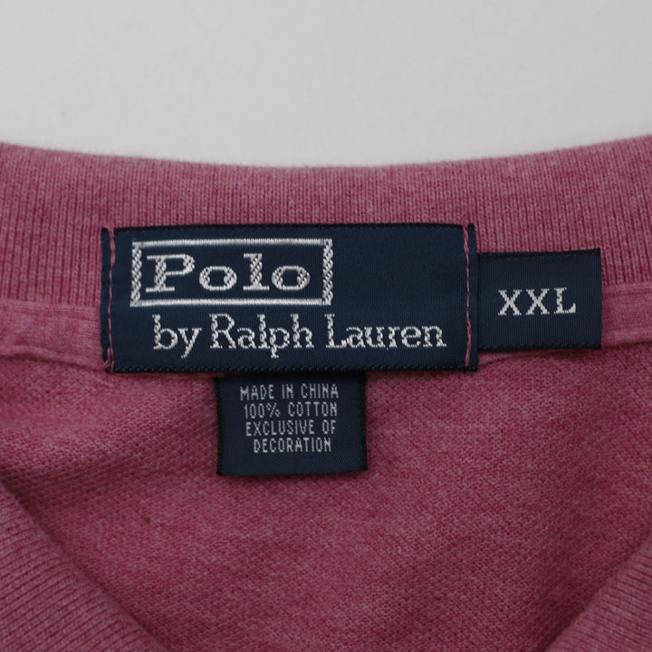 Mens Polo Ralph Lauren Polo T-Shirt Pink Cotton Casual Logo Size XXL