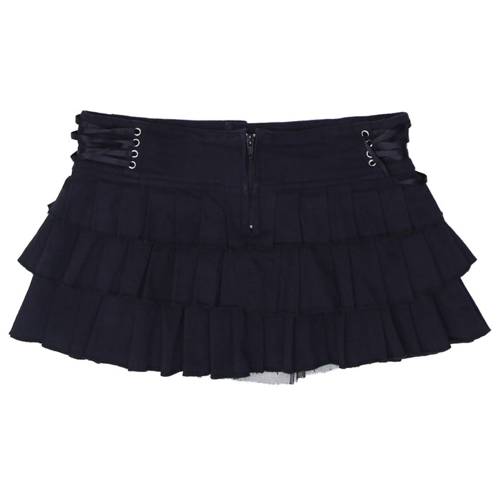 Y2K Ladies Layered Pleated Mini Skirt - Fashion Rerun Vintage Migration_Skirt