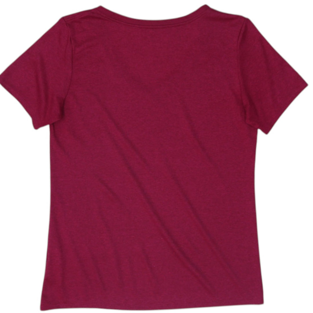 Ladies Nike The Nike Tee Maroon V-Neck Athletic Dri-Fit Activewear Size M